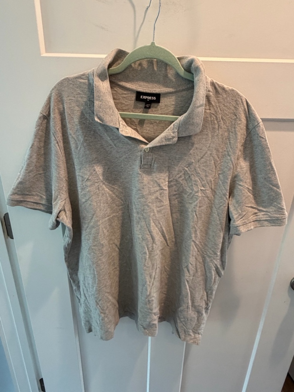Express Gray Polo Shirt XXL Women’s Short Sleeve Casual Basic Top
